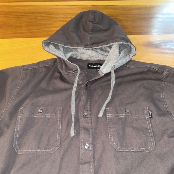 Molokai Surf Co Men’s Shirt Jacket With Good. XL. Brown. Button Up - Picture 2 of 10